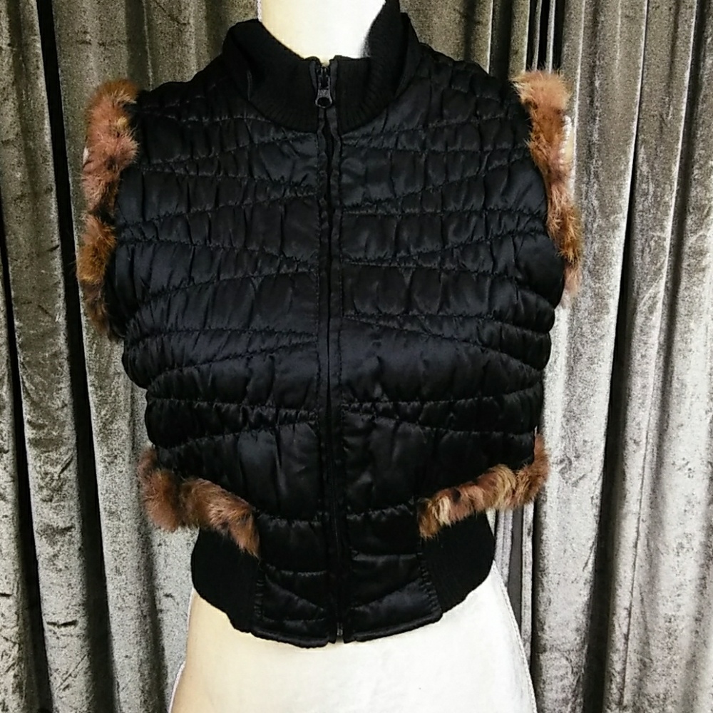 Papaya Rabbit Fur Vest - Picture 5 of 10